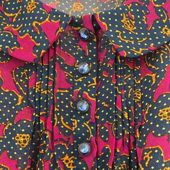 Navy Patterned vintage style dress by I love H81 size Small - Picture 6 of 10